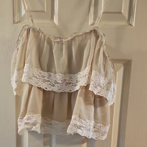 American Eagle Outfitters Chiffon Ruffled Tank Top